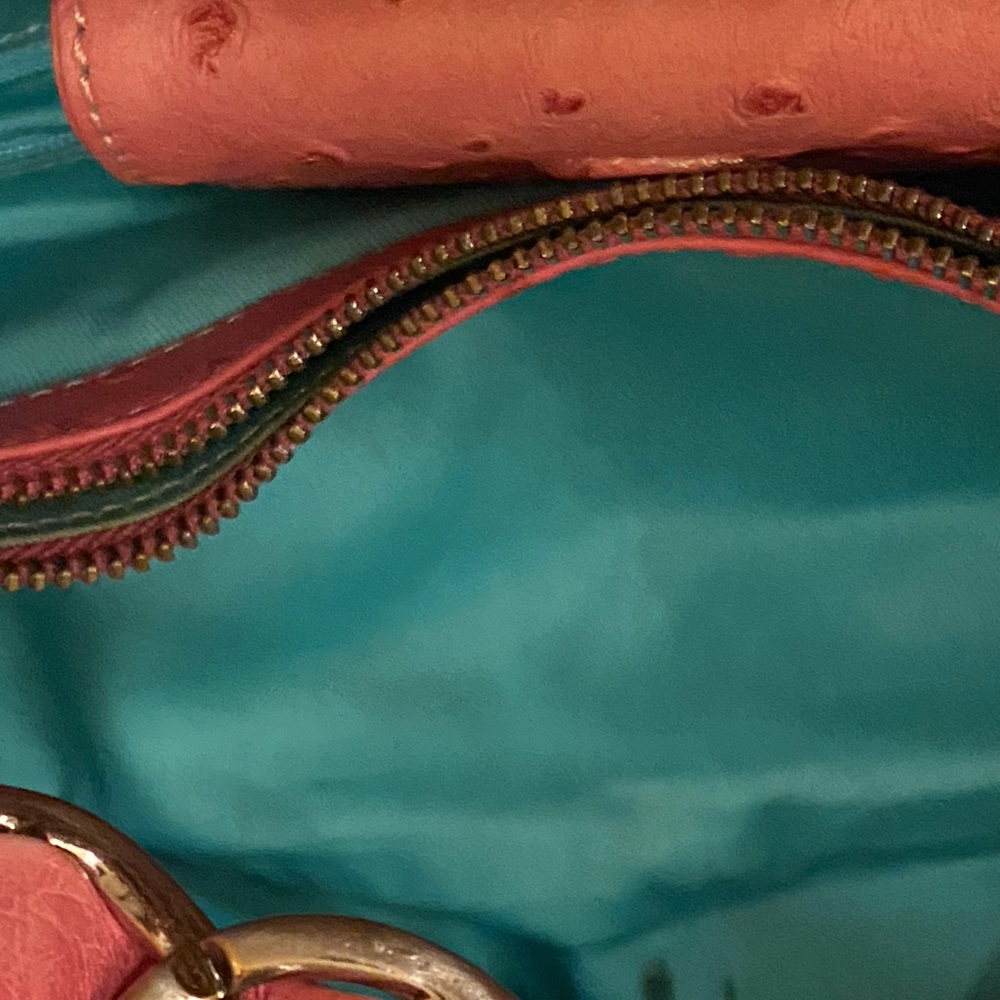 Leather ostrich, print bag - Picture 10 of 10